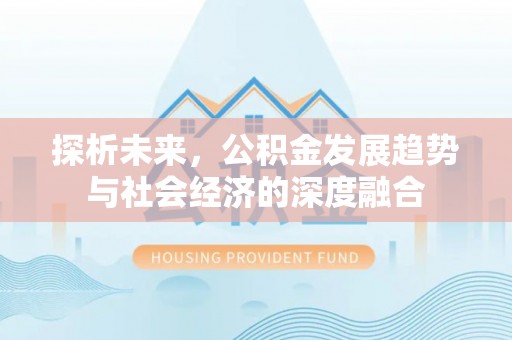 西林探析未来，公积金发展趋势与社会经济的深度融合