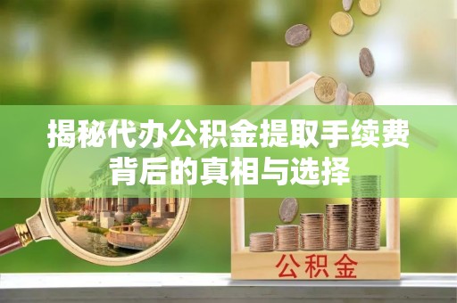 西林揭秘代办公积金提取手续费背后的真相与选择