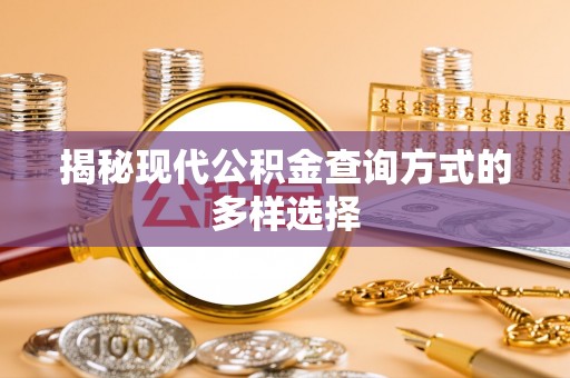 西林揭秘现代公积金查询方式的多样选择