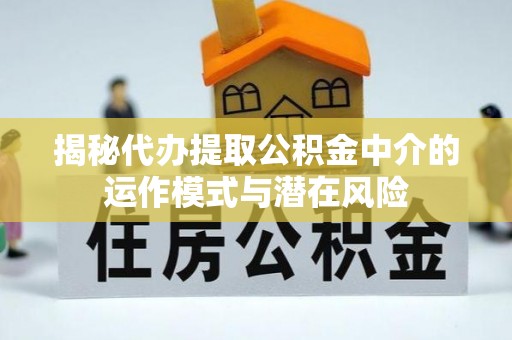 西林揭秘代办提取公积金中介的运作模式与潜在风险