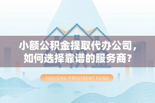 西林小额公积金提取代办公司，如何选择靠谱的服务商？